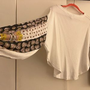 Free People Scarf Print Sleeve Top